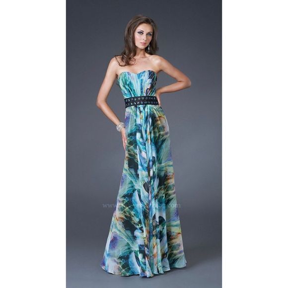 la femme dress sjze 6 LA FEMME 15911 maxi dress fancy - Picture 1 of 5